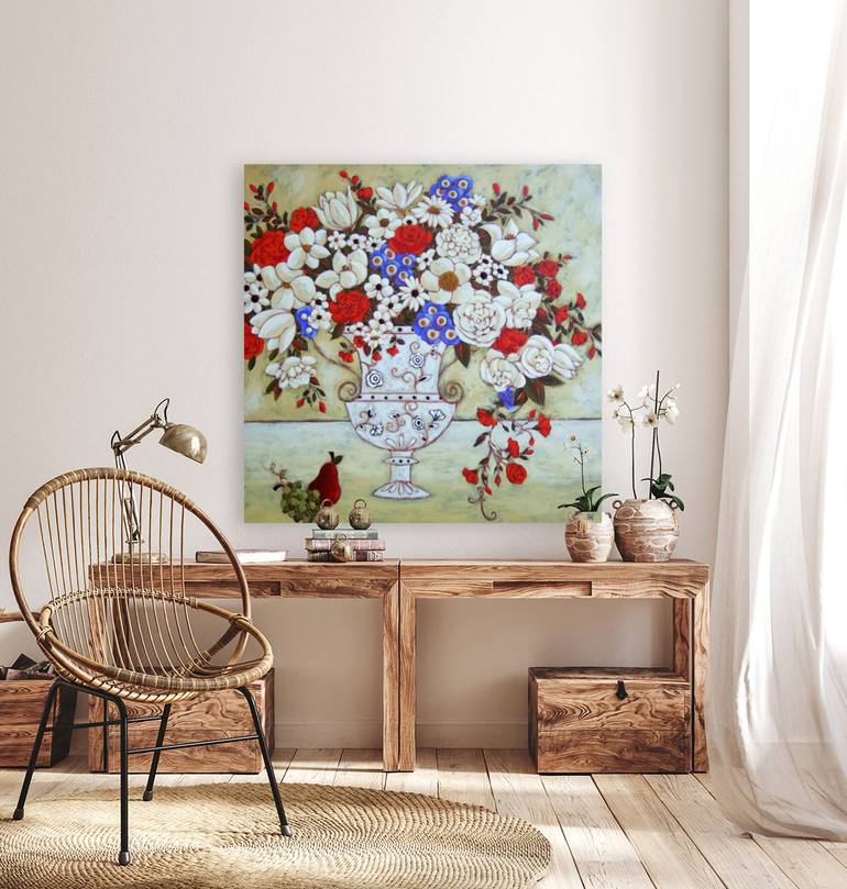 Original Floral Painting by Karen Rieger