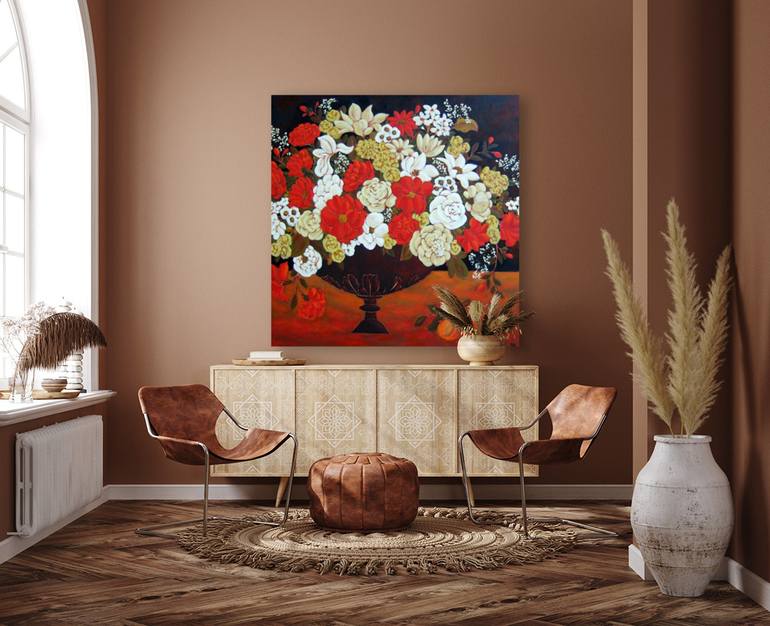 Original Impressionism Floral Painting by Karen Rieger