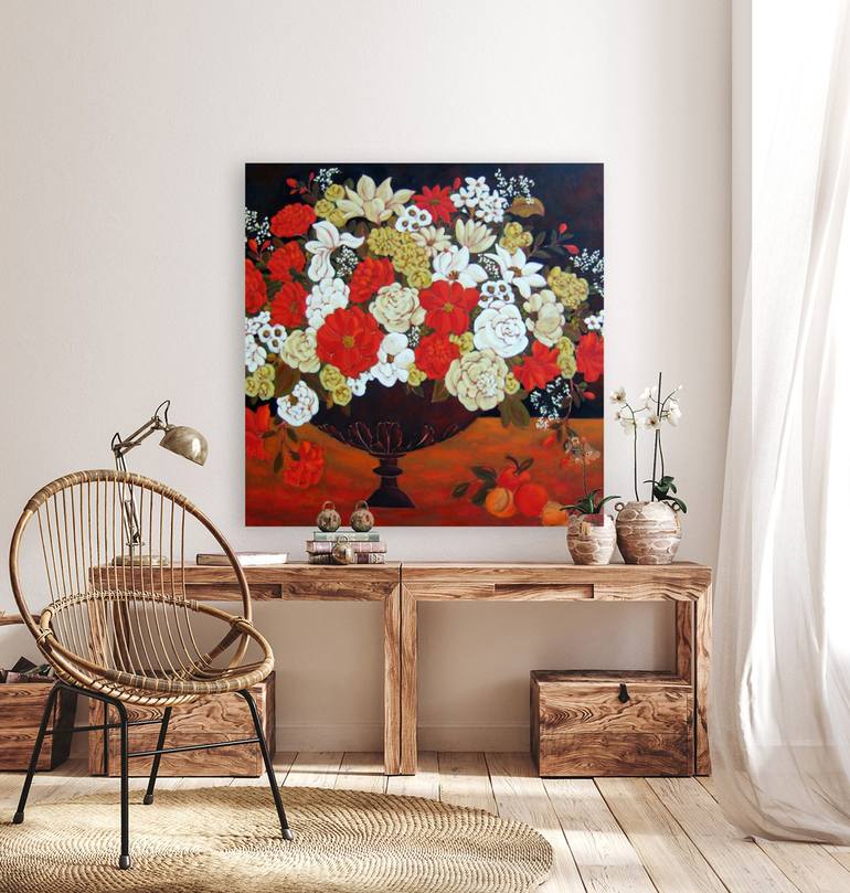 Original Impressionism Floral Painting by Karen Rieger