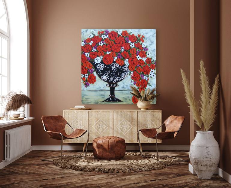 Original Impressionism Floral Painting by Karen Rieger