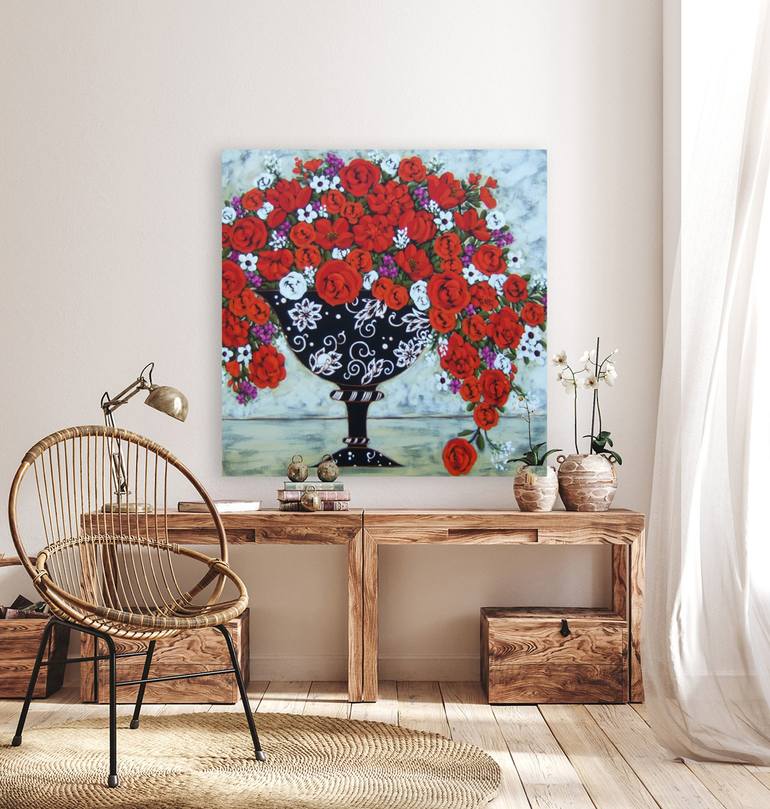 Original Floral Painting by Karen Rieger