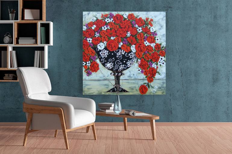 Original Floral Painting by Karen Rieger