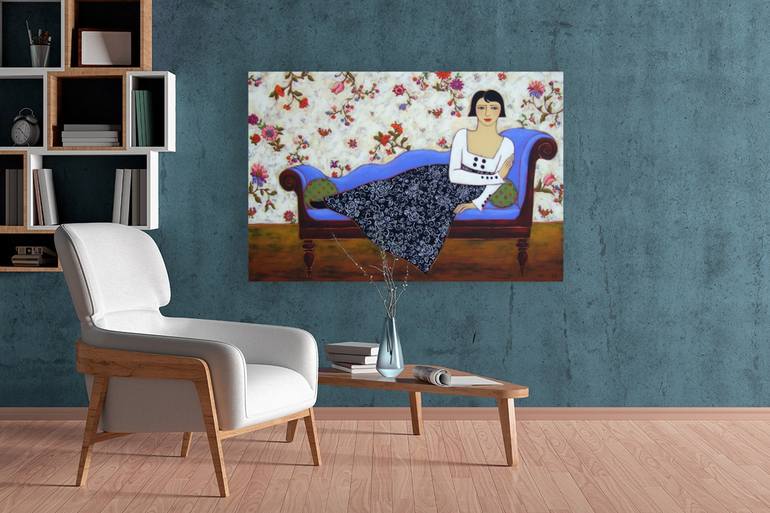 Original Impressionism Women Painting by Karen Rieger