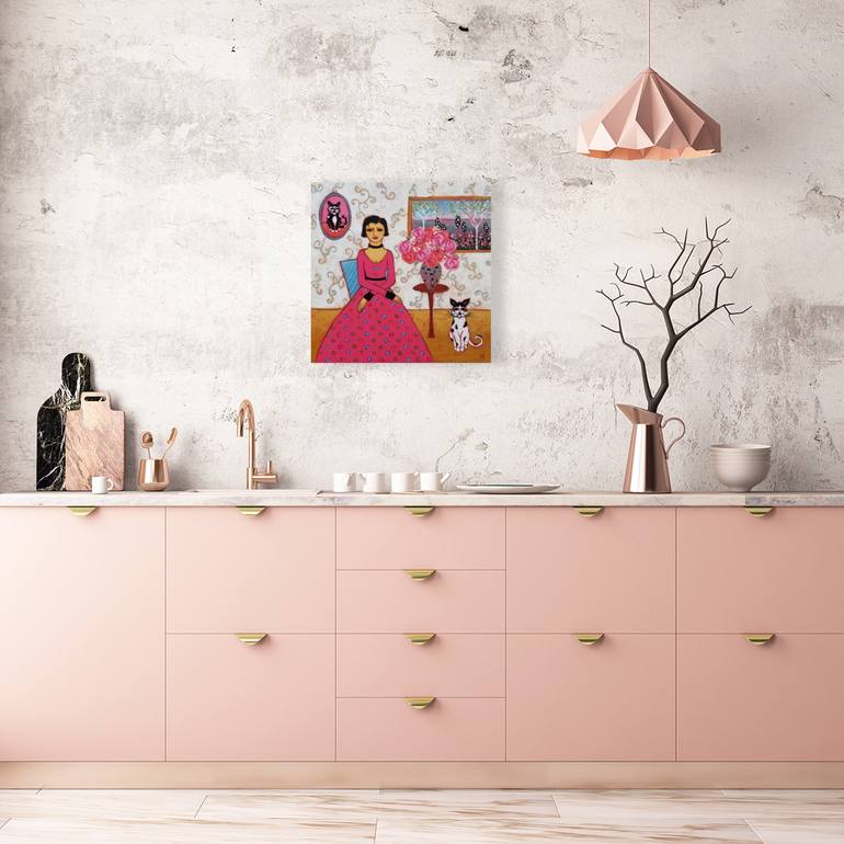 Original Art Nouveau Women Painting by Karen Rieger