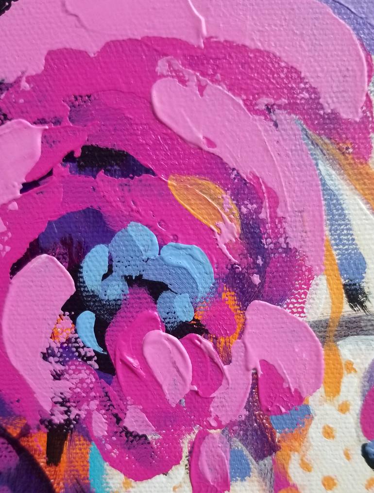 Original Expressionism Floral Painting by Karen Rieger