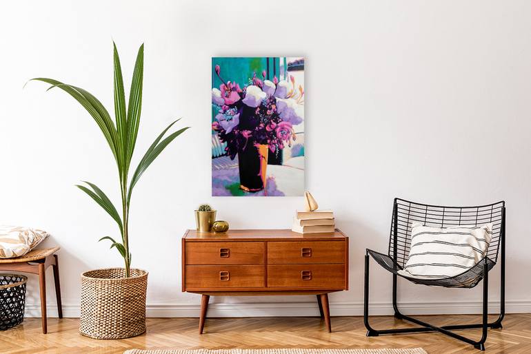 Original Expressionism Floral Painting by Karen Rieger