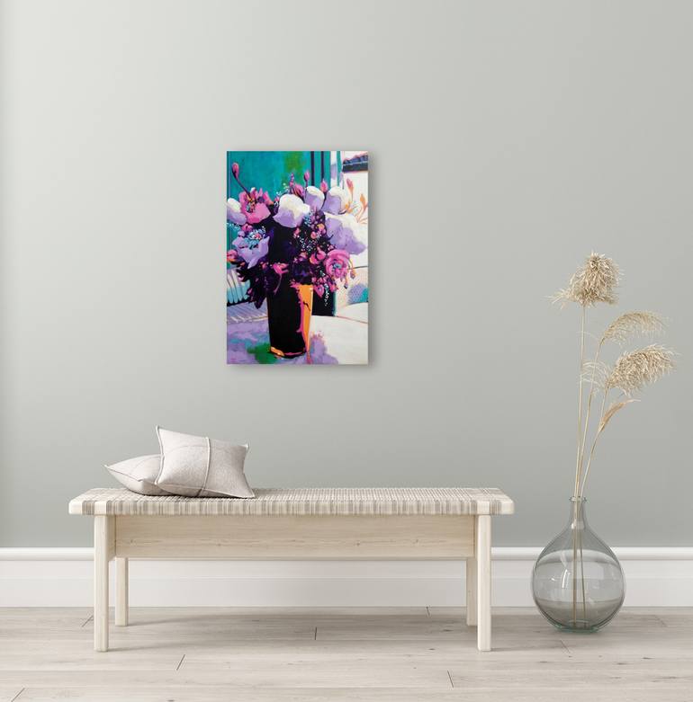 Original Expressionism Floral Painting by Karen Rieger