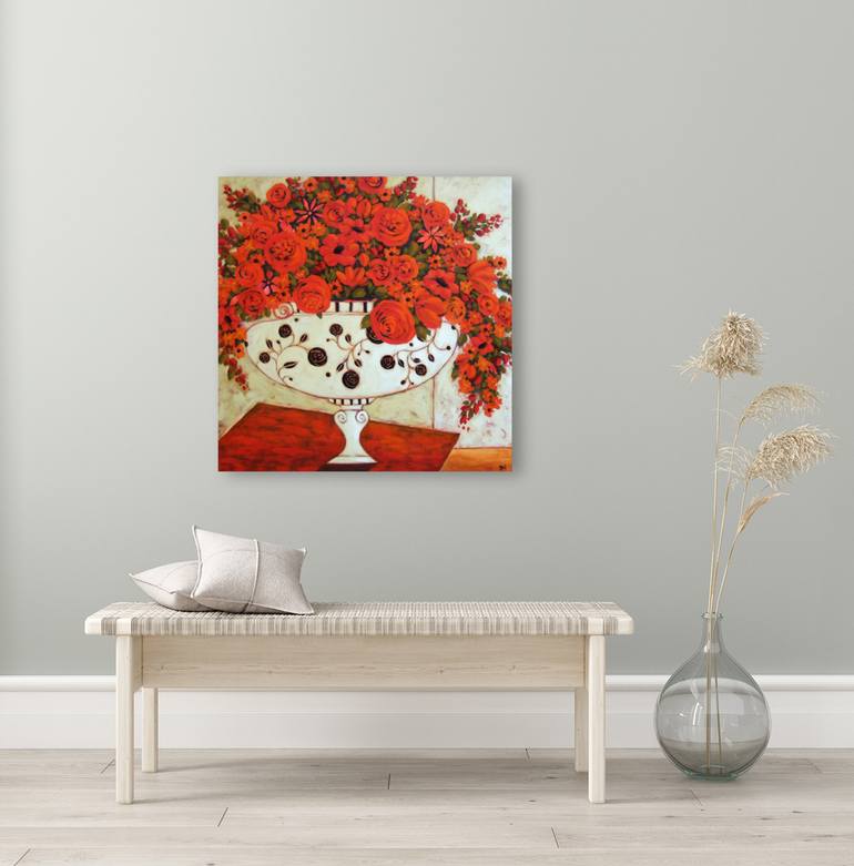 Original Impressionism Floral Painting by Karen Rieger