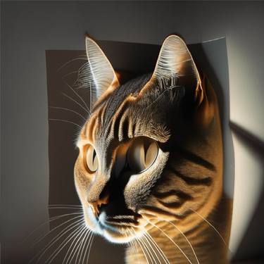 Print of Art Deco Cats Digital by YOUSSEF AIT ALI
