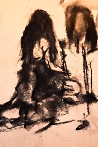 Original Abstract Expressionism Women Drawings by Aga Atkinson