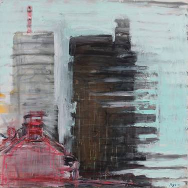 Original Abstract Cities Paintings by Diana Page