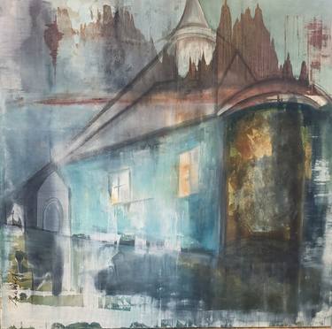 Original Abstract Architecture Paintings by magda mihailescu