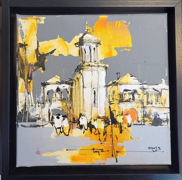 Original Abstract Architecture Paintings by magda mihailescu