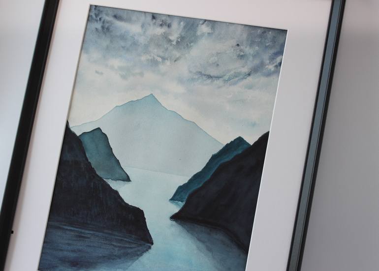 Original Minimalism Seascape Painting by Margaret Kekevi