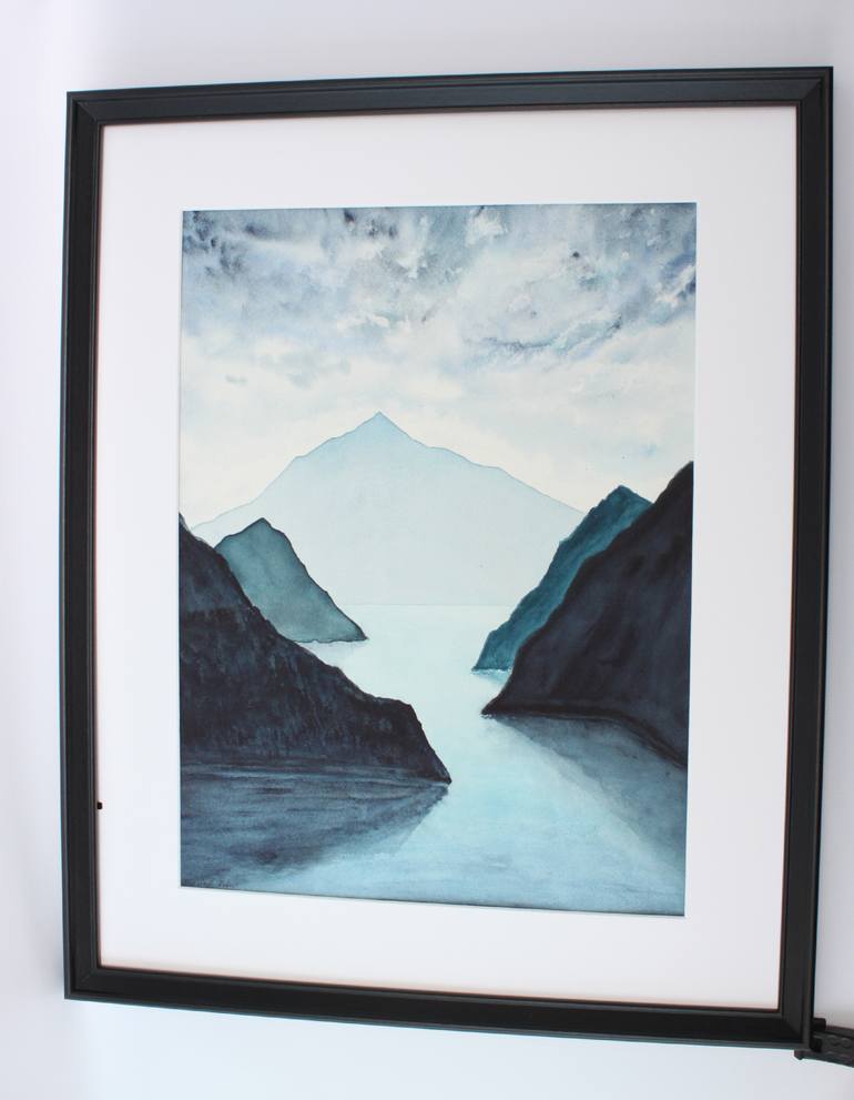 Original Minimalism Seascape Painting by Margaret Kekevi