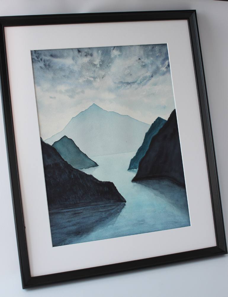 Original Minimalism Seascape Painting by Margaret Kekevi