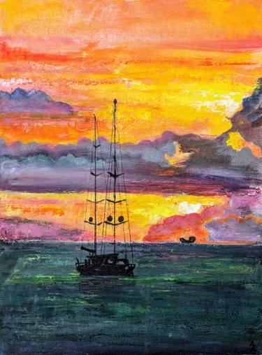 Sail boat,ocean,sunrise,sea,sunset,yacht thumb