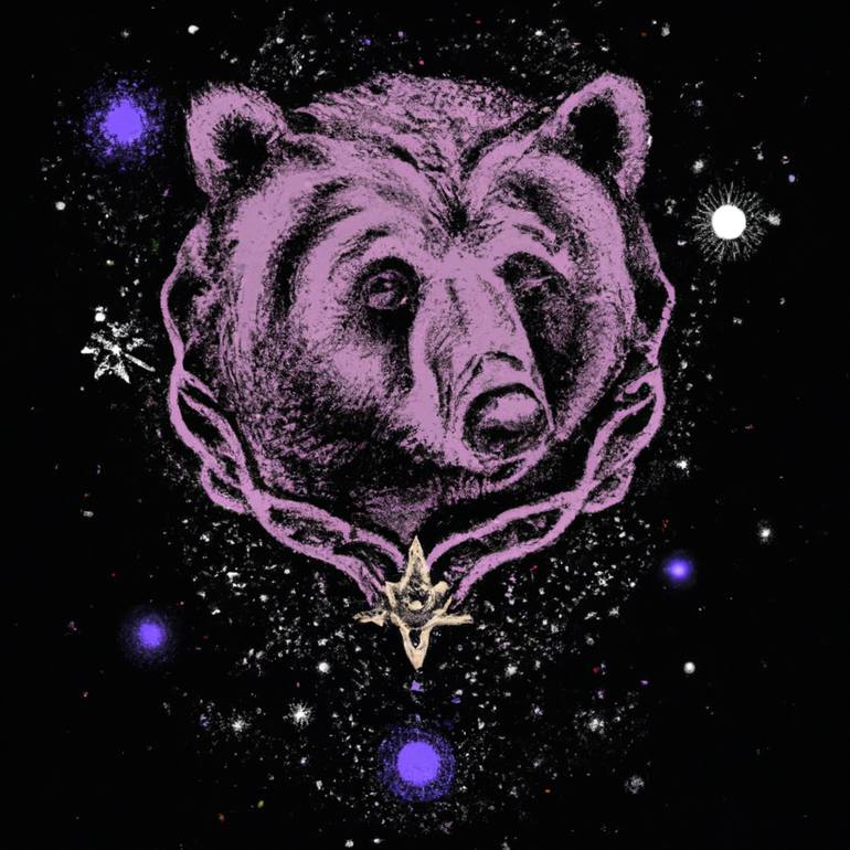Tattoo bear in cosmos - Print