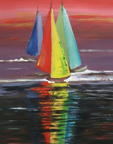 Original Expressionism Boat Paintings by Steve Carlton