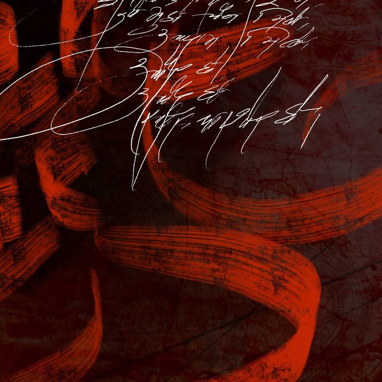 Original Abstract Calligraphy Digital by TANU BHARDWAJ