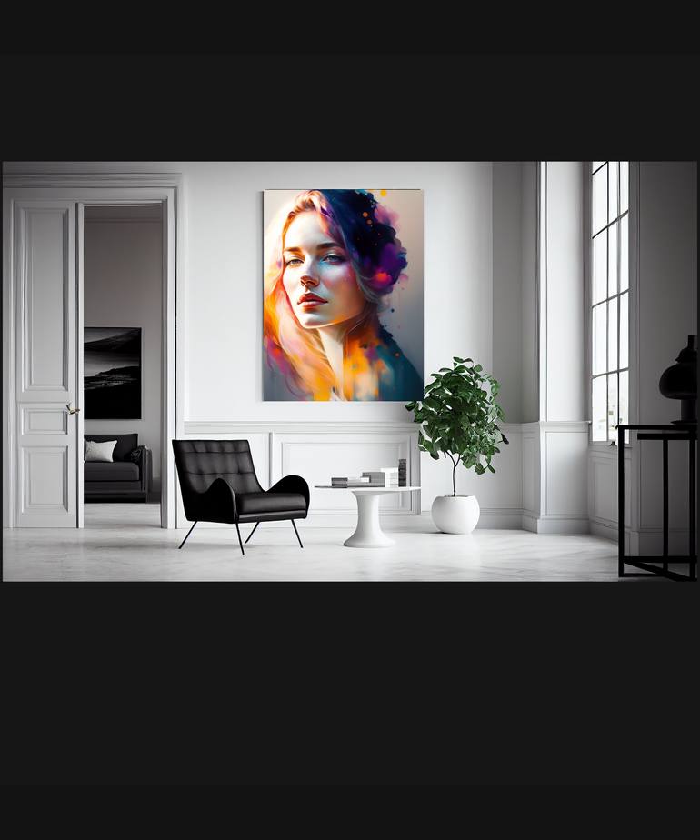 Original Abstract Expressionism Women Painting by Salah Eddine Hamdoun