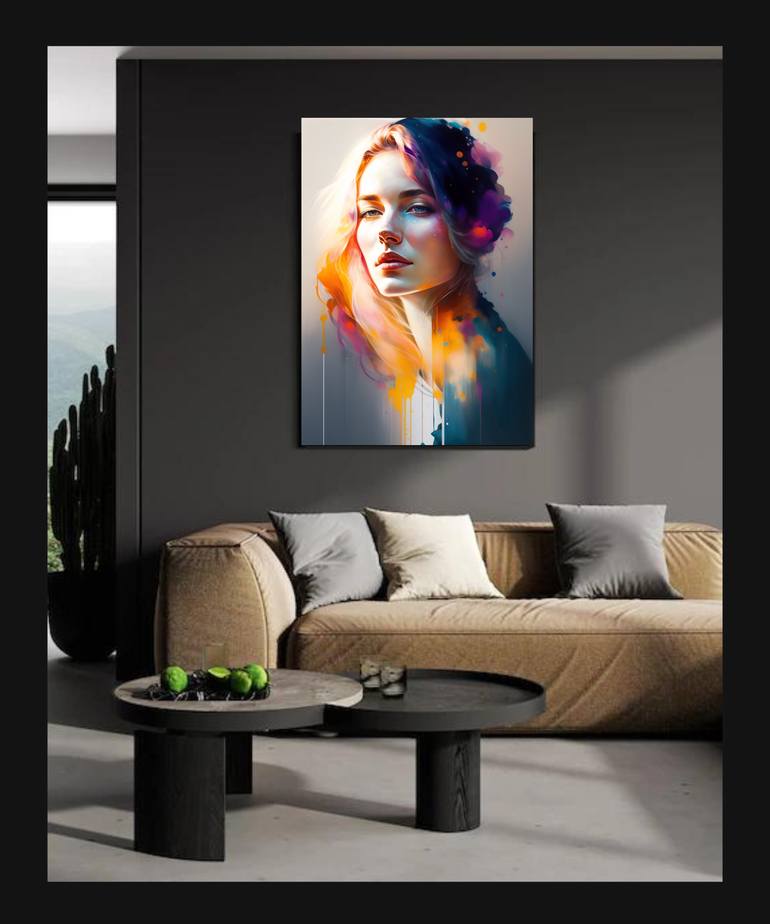 Original Abstract Expressionism Women Painting by Salah Eddine Hamdoun