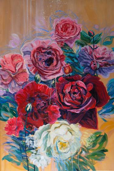 Original Abstract Expressionism Floral Paintings by Jana Magdova