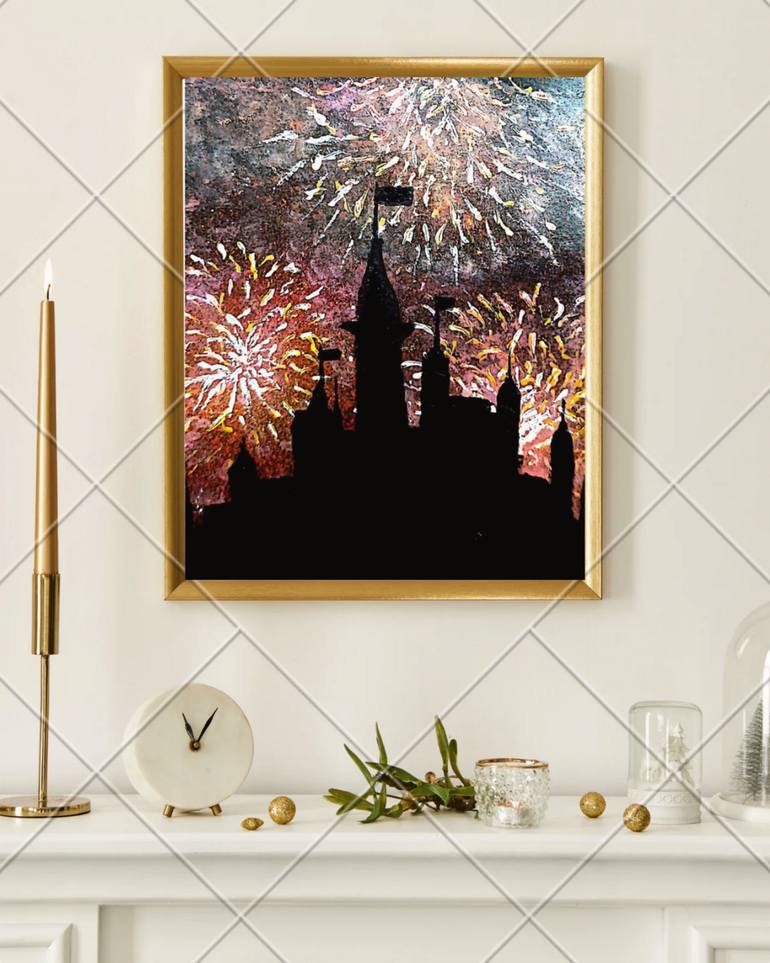 Original Abstract Cinema Painting by Nafisa Ezzi