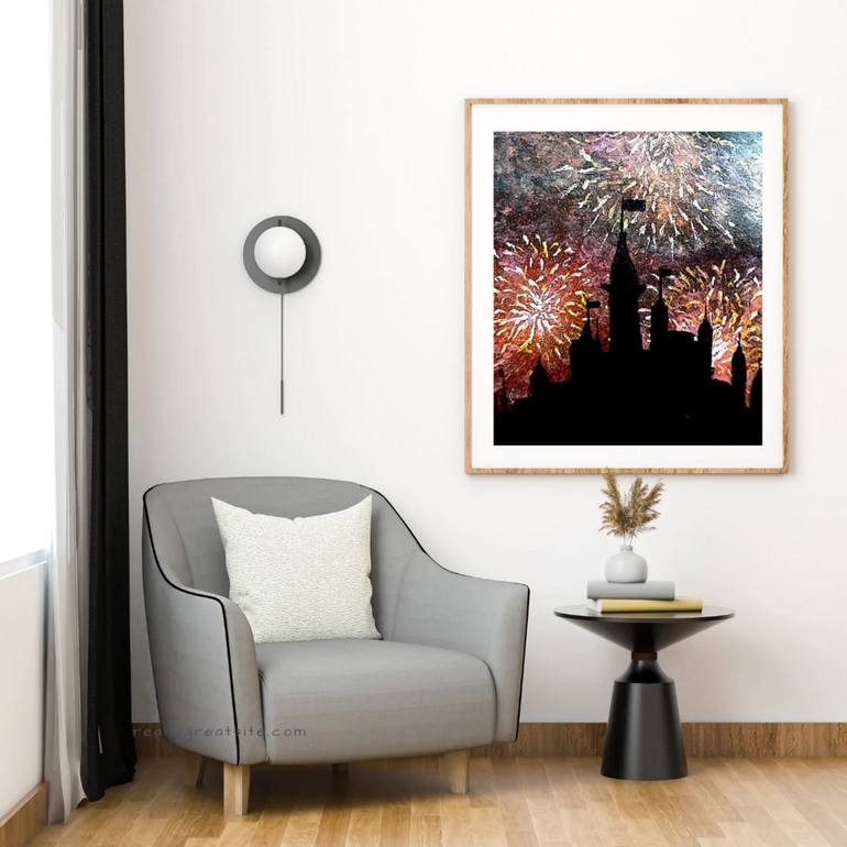 Original Abstract Cinema Painting by Nafisa Ezzi