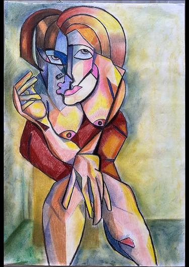Original Abstract Women Painting by Fulya Ceker