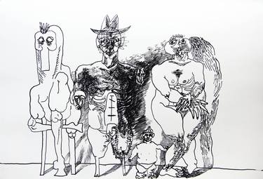 Original Surrealism People Drawings by Wojciech Szybist