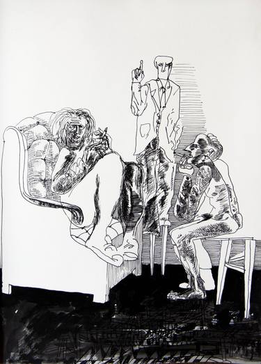 Original Expressionism People Drawings by Wojciech Szybist