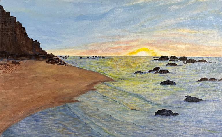 Original Fine Art Beach Painting by sidra mushtaq