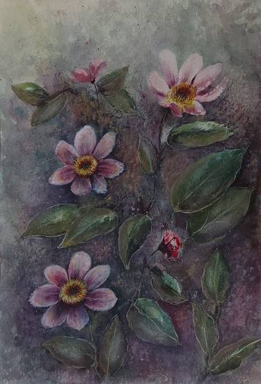 Print of Impressionism Floral Paintings by Mervi Korhonen