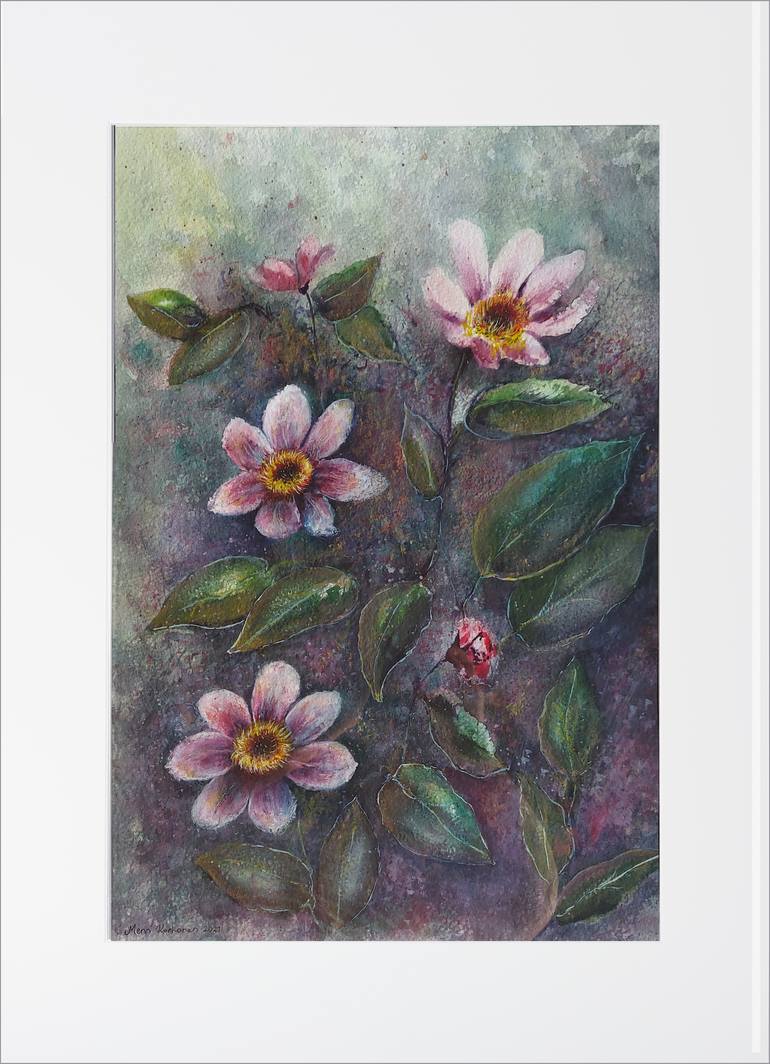 Original Contemporary Floral Painting by Mervi Korhonen