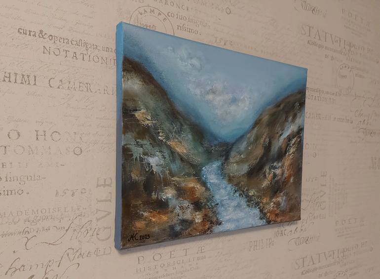 Original Abstract Expressionism Landscape Painting by Mervi Korhonen
