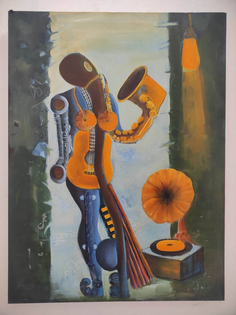 Goddess of Music Painting by Naman Bhui Paul | Saatchi Art