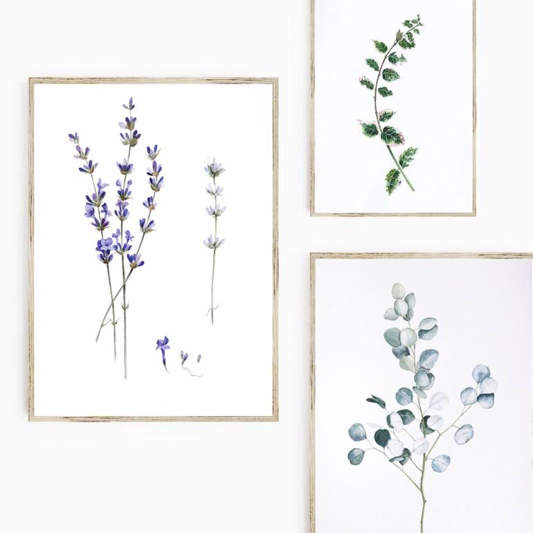 Original Art Deco Botanic Painting by Victoria Krasnoselska