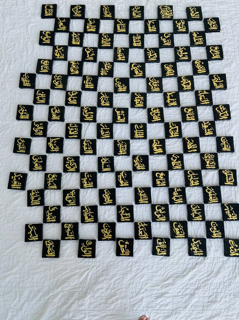 Original Art Deco Calligraphy Painting by Haleema Ktkart