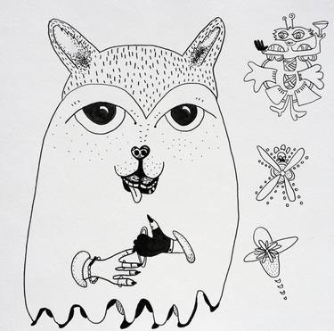 Original Pop Art Animal Drawings by Jade Wolf