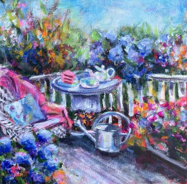 Original Impressionism Garden Paintings by Charissa Smith