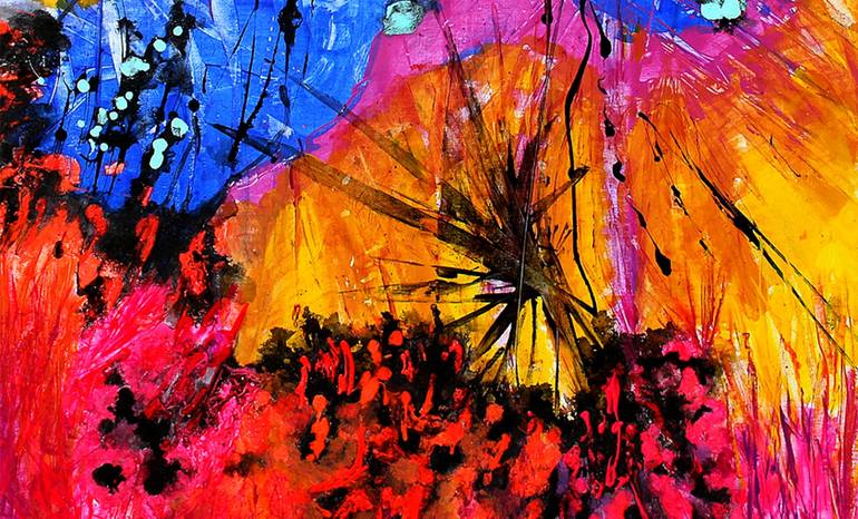Original Expressionism Abstract Painting by Lula Cornejo