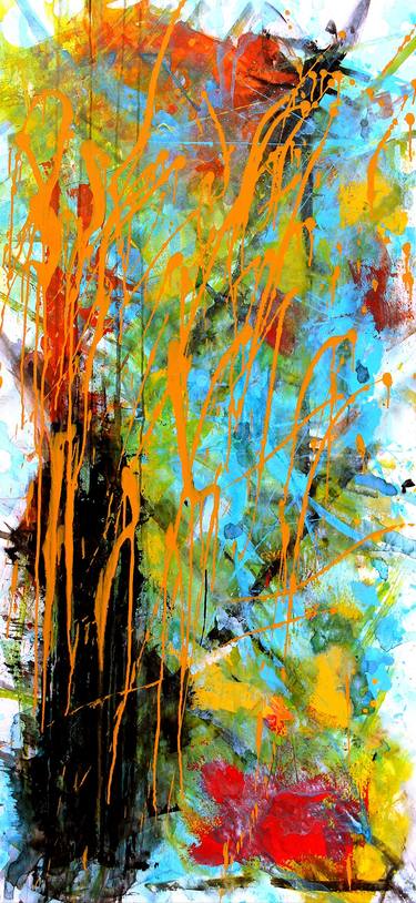 Original Abstract Expressionism Abstract Painting by Lula Cornejo