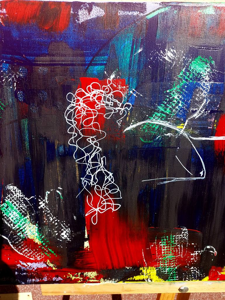 Original Abstract Erotic Painting by Vanda Orlova
