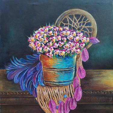 Original Fine Art Floral Paintings by Amna Chughtai