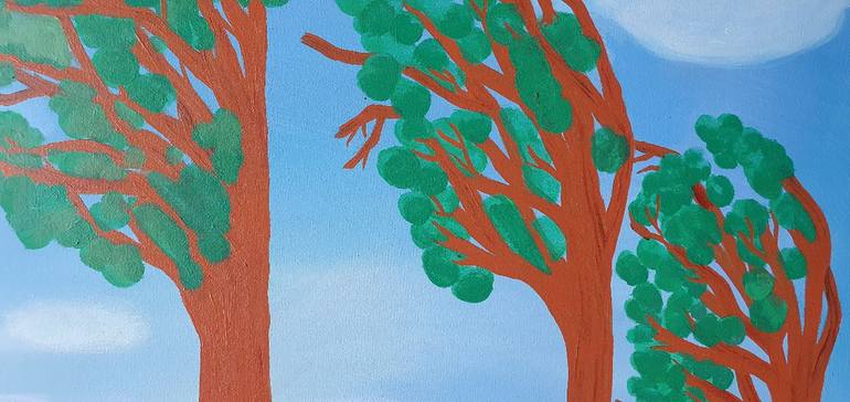 Original Art Nouveau Landscape Painting by Park Seon Young