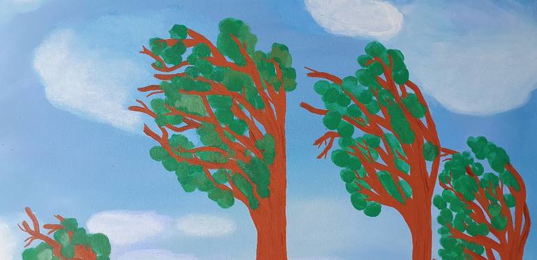 Original Art Nouveau Landscape Painting by Park Seon Young