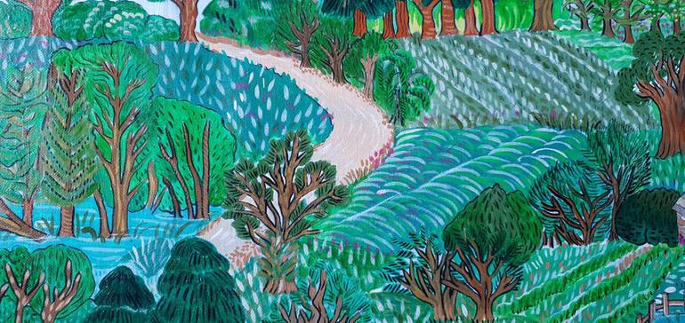 Original Art Nouveau Landscape Painting by Park Seon Young