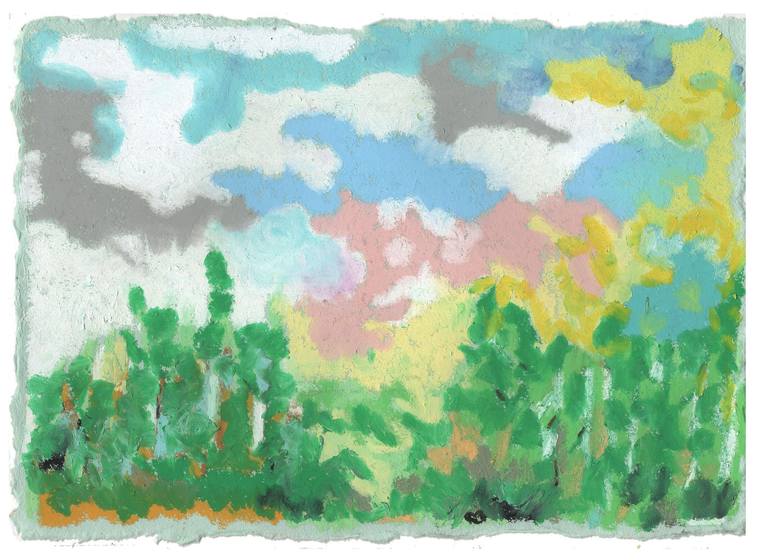 Original Landscape Drawing by Park Seon Young | Abstract Expressionism Art on Paper | Exploration of Normandy Shapes and Colors .3