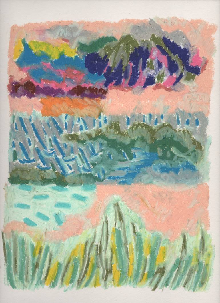 Original Landscape Drawing by Park Seon Young | Abstract Art on Paper | Exploration of Normandy Shapes and Colors .6